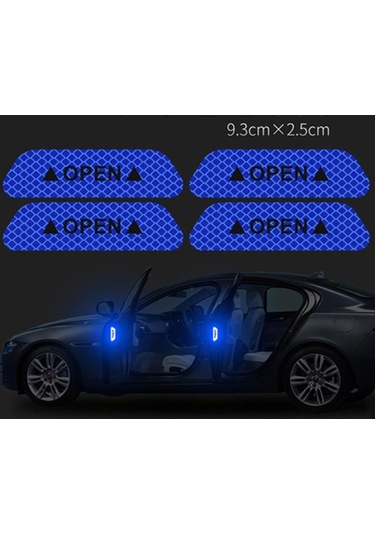 Mavi 10/4 Adet/takım Araba Açık Yansıtıcı Bant Uyarı Işareti Yansıtıcı Açık Bisiklet Dış Araba Kapı Çıkartmalar Dıy, Seçenekler: 9.3 2.5cm