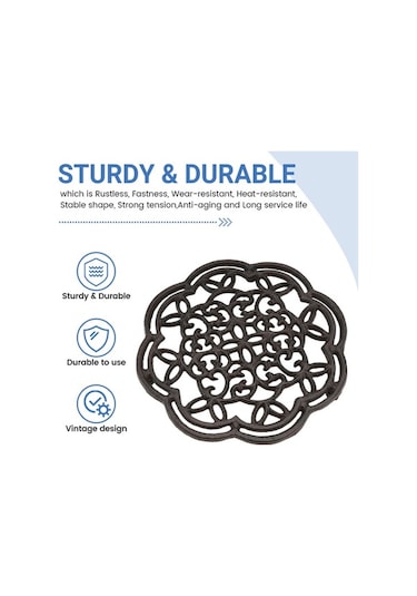 Ulzyvf Yuvarlak Yemek Yalıtımlı Taklit Sehpa Rengi Pas Mutfak Masası Isı Döküm Demir Dekoru Bs Diğer