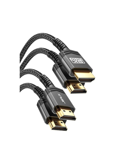 8k Uhd Uzun Hdmı Kablosu 48gbps Yüksek Hızlı 2.1 Örgülü Oyuncu Kablo 8k 60hz 3 Metre