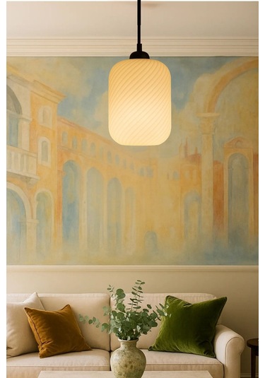 Dekoratif Avize Spiral Serisi Ev Ofis Veranda Mutfak Çap 20 Cm Çok Renkli