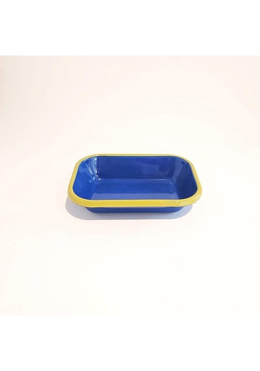 Emaye Meze Tabağı Kobalt F.yeşil 17 X 12 Cm Kobalt Mavisi