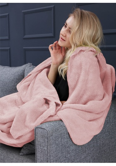 Deluxe Wellsoft Tv Battaniyesi Pudra Tek Kişilik Battaniye 150x200 Cm