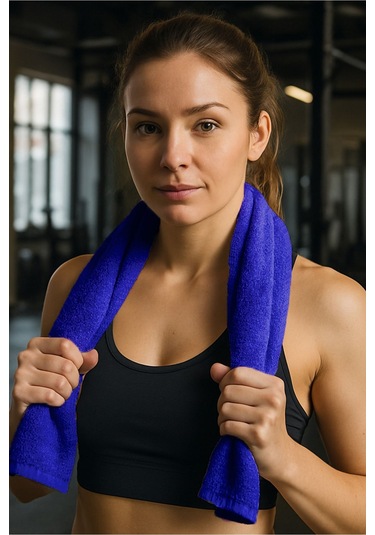 30x85cm Fitness Havlusu, Spor Havlusu, Sporcu Havlusu, Antreman Havlusu, Gym Havlusu Lacivert