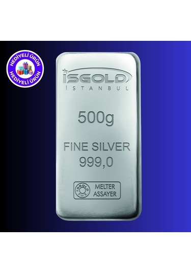 E-gümüş Işgold 500gr Külçe Gümüş