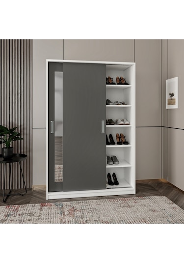 Başak Antrasit Detaylı Dolap