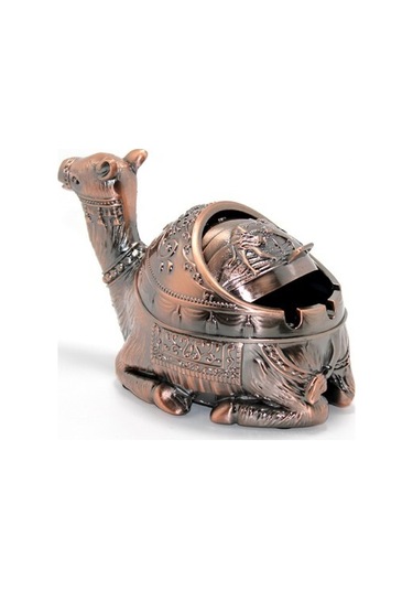 Metal Deve Figürlü Küllük Renkli