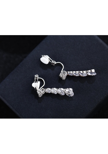 Geeksen Şık S925 Gümüş Kalp Küpe - İnci Ve Zirkon Detaylı Günlük Kullanım Gold