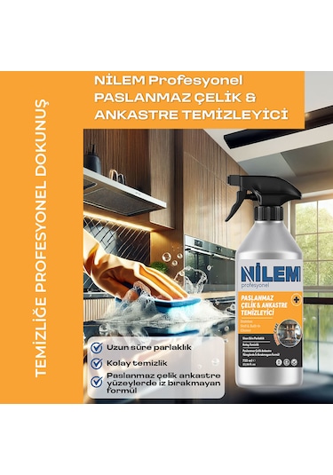 Nilem Profesyonel Paslanmaz Çelik Ve Ankastre Temizleyici 750 ML