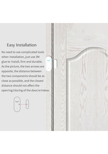 Padalink Tuya Akıllı Wifi Pencere Kapı Alarmı, Ses Kontrol Ve Akıllı Cihazlarla Otomatik Bağlantı, Pil Dahil Değil