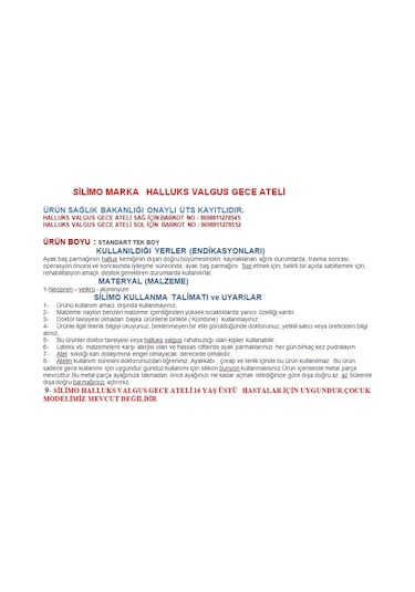 Halluks Valgus Gece Ateli  Düzeltici Tedavi Ayak Parmak Full Set