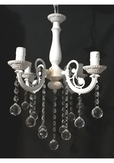 Salon Oturma Odası 4 Lü Döküm, Taşlı Avize E 14 Duy Minik Duy