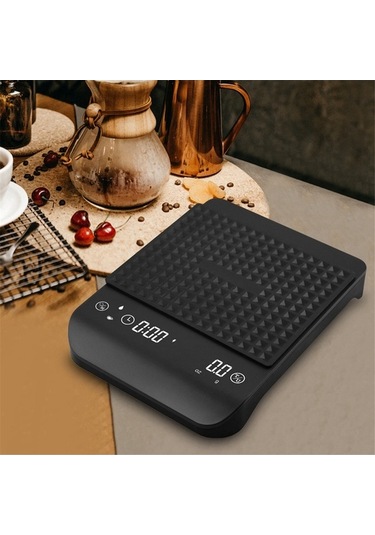 Ulzyvf Mutfak Dijital Tartı 3kg/0.1g - Kahve & Gıda Ölçüsü Siyah