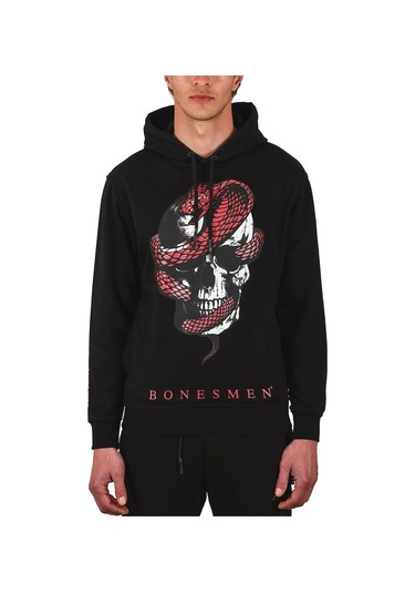 Bonesmen Erkek Kapüşonlu Sweatshirt (463015844) Siyah