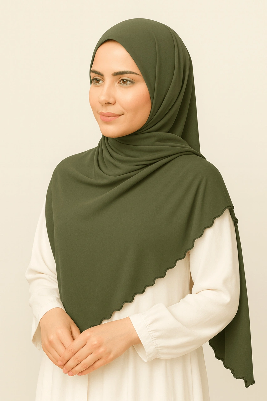Mim Eşarp Enba Premium Jersey Sandy Şal - 75x190 Cm Haki