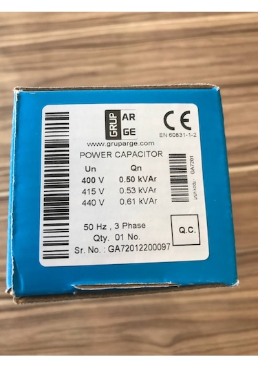 Gruparge 0.5/0.61 Kvar 400v/440v Kondansatör
