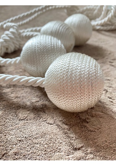 Modern Sarım 4 Toplu Braçol Kornişe Takmatik Ipli Tavan Perde Aksesuarı Krem