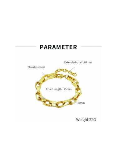 Altın Altın/gümüş Renk Dimi Kare Çizgi Paslanmaz Çelik Bilezik Takı Aksesuarları Trend Erkekler Ve Kadınlar Titanyum Çelik Bilezik