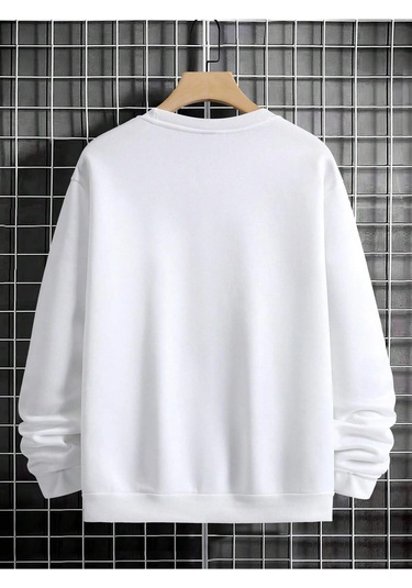 Adrift Manfinity Homme Hand Print Drop Shoulder Sweatshirt Beyaz Beyaz