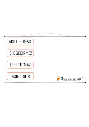 En150cm Boy95cm Projeksiyon Perdesi Duvar Askılı Taşınabilir