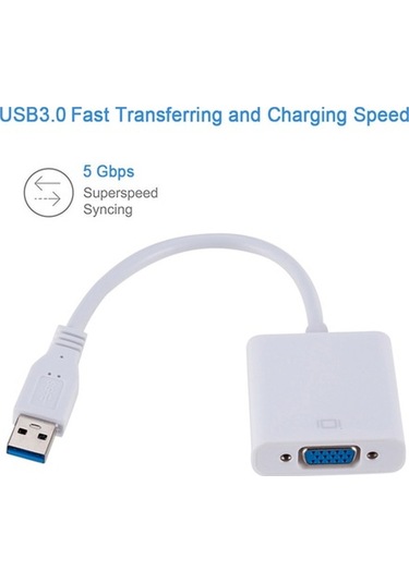 Novahub Usb 3.0-vga Dönüştürücü Beyaz, Bilgisayar & Dizüstü Uyumlu - Windows 7/8/10, 1.5ghz Cpu, 512mb Ram, Hızlı Bağlantı, Siyah/mavi