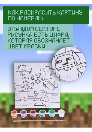 Skola Talantov Çocuklar İçin "minecraft" Numaralı Boyama Tablosu 45990666