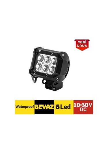 10-30v 6 Ledli Çakarlı Beyaz Off-road Projektör Lambası 301 0591