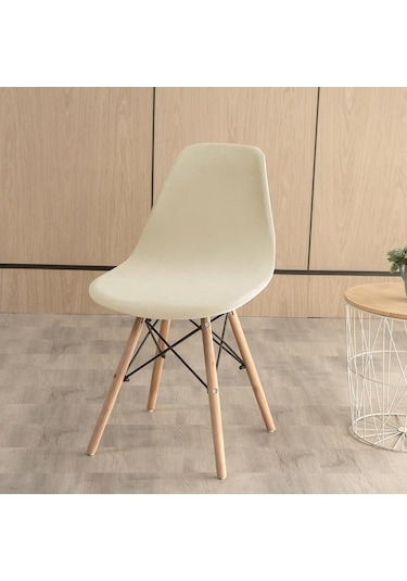 Bej Kadife Sandalye Spandex Kabuk Düz Renk Arkalığı Koltuk Örtüsü Oturma Odası Ofis Bar Ziyafet Dekorasyon Toz Kapağı