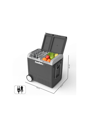 Coolist Clk65w 12/24volt 220volt 65 Litre Çift Bölmeli Tekerlekli Outdoor Kompresörlü Oto Buzdolabı/dondurucu