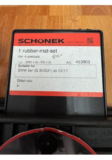Bmw G30 G31 Schonek Paspas Takımı Siyah 453903  Germany -