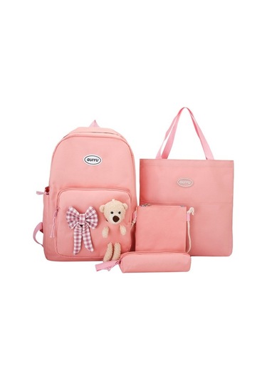 Goldenqian Ilmek Öğrenci Okul Çantası Ayı Kız Sırt Çantası B0w5xq Beyaz - Pembe