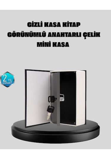 Anahtarlı Gizli Kitap Kasa - Metal İç Yapı Kamuflajlı Sözlük Tasarım