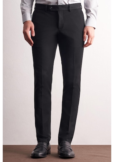 Siyah Yan Cep Açık Paça Esnek Slim Fit Classic Casual Pantolon 1003255153 Siyah