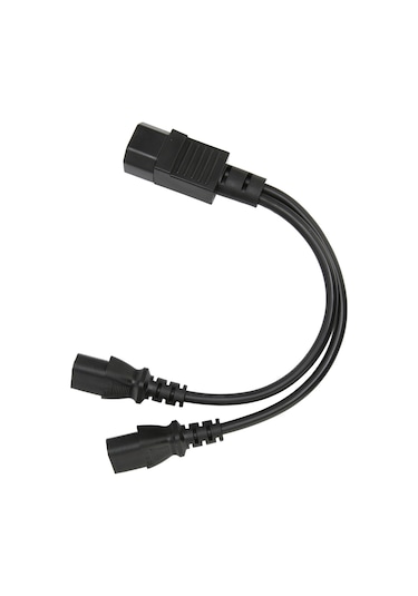 Springsun Iec320 C14 Erkekden Çift C13 Dişeye Y Şekilli Güç Dalıcı, 32cm, 10a 2500w, Pvc Kaplama, Dayanıklı Ve Isıya Dayanıklı Jd3039