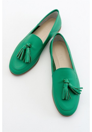 Luvishoes F04 Koyu Yeşil Cilt Hakiki Deri Ayakkabı Koyu Yeşil