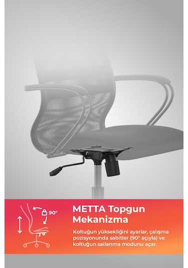 Ergolife Sit 8 Ofis Koltuğu Krom Ayaklı, Tekerlekli, Siyah, Bilgisayar Sandalyesi - 411.58.1.222 Siyah