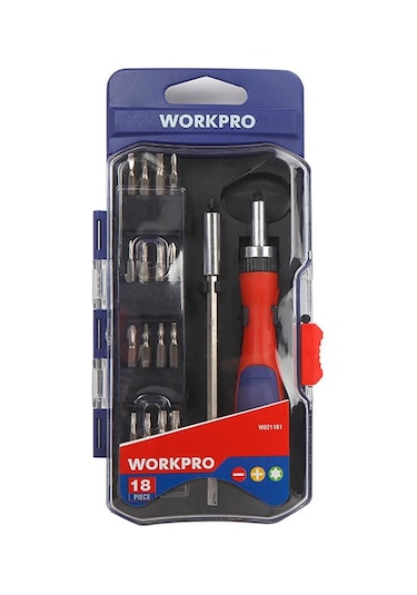 Workpro Wp200516 18 Parça Profesyonel Cr-v Cırcırlı Hassas/elektronikçi Bits Tornavida Seti Fr Wp200516