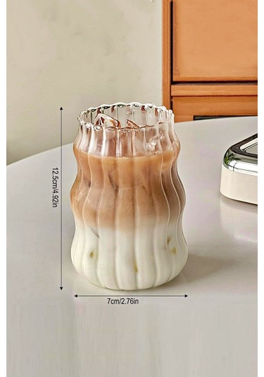 Sukabağı Şekli Latte Bardağı 1 Adet - Borosilikat Cam Bardak