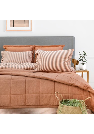 Schafer Home Loria Yatak Örtüsü Nevresim Seti 7 Parça-turuncu Turuncu