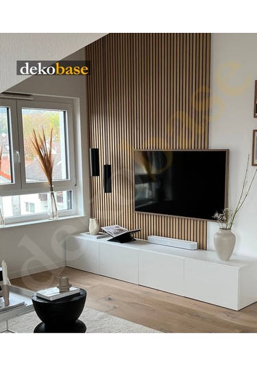 Meşe 40x270 Cm Yeni Nesil Akustik Ahşap Duvar Paneli