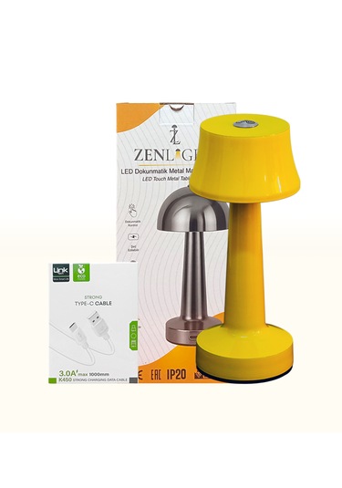 Zenlight Metal Dokunmatik Şarjlı Masa Lambası 320-2 Sarı