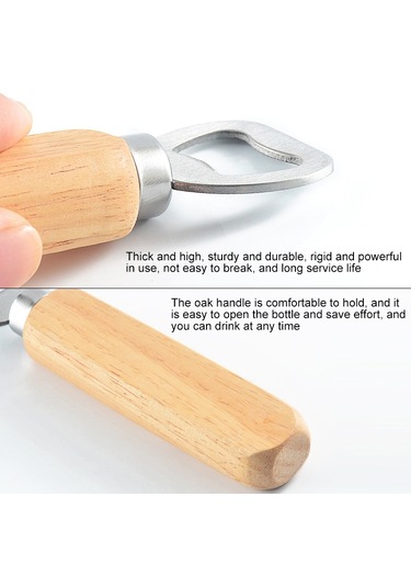 Sones 2 Adet Paslanmaz Çelik Bira Şişe Açacağı Kauçuk Ahşap Saplı Yaratıcı Hediye Soda Şişesi Sürücüsü Diğer