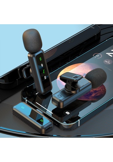 Akıllı Telefonlar İçin H63 2.4g Kablosuz Yaka Mikrofonu Canlı Akış Gürültü Azaltma Mikrofonu, 1 Verici + 1 Alıcı - C Tipi Konnektör