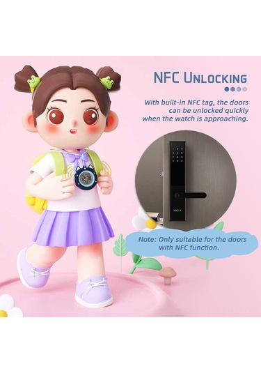 Mufunye Erkek Çocuklar İçin Su Geçirmez Silikon Nfc Akıllı Saat, Dıy Kreatif Outdoor Spor Kilidi Ve Kartun Askı Eşyası Diğer