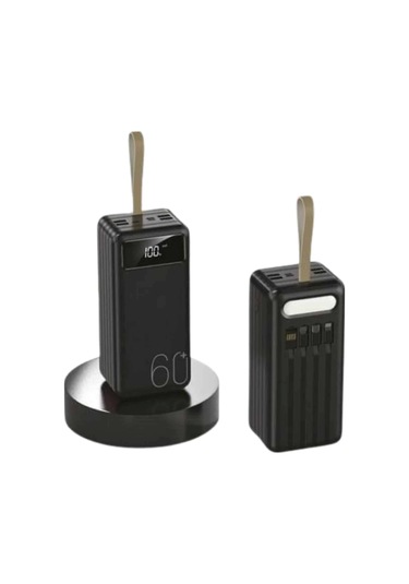 Powerbank 60.000 Mah Taşınabilir Şarj Hızlı El Fenerli Dijital Göstergeli Çok Renkli