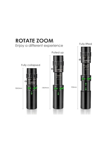 Profesyonel 10-300x40mm Güçlü Dürbünler Uzun Menzilli Monoküler Teleskop Hd 4k Kamp İçin Bak4-prizma Renk: 1 Set