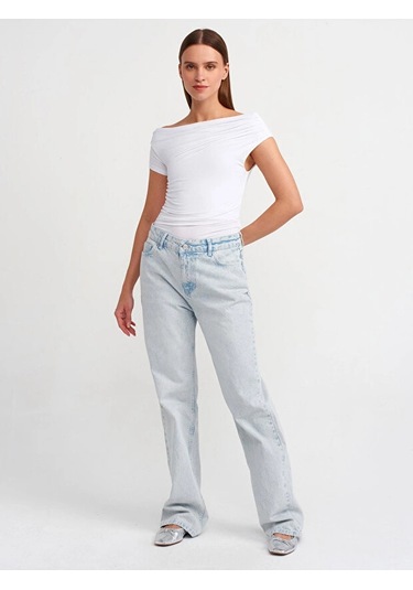 Ollacollection Asimetrik Yaka Top-beyaz
