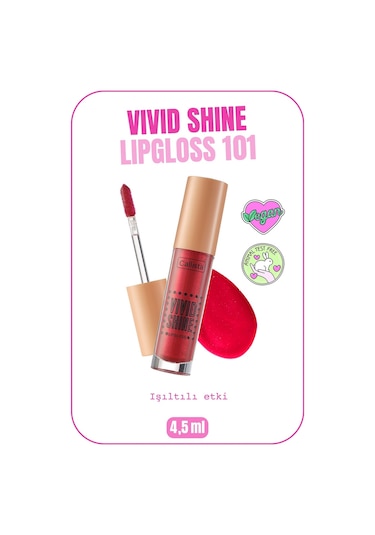 Callista Vivid Shine Lipgloss Nemlendiricili Dudak Parlatıcısı 101 Drop Everything Red