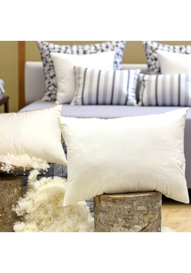 %100 Merinos Boncuk Kuzu Yünü Dolgulu Yastık 50 X 70 Cm Ebat 1000 Gr Orta Sertlik Koruyucu Hediyeli Beyaz