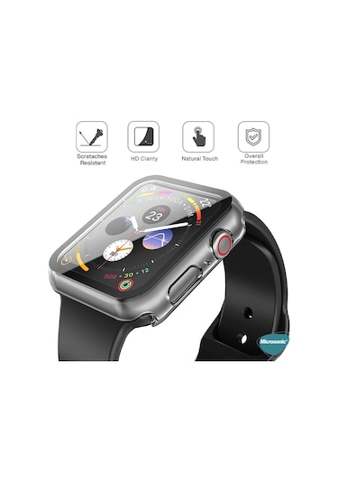 Microsonic Apple Uyumlu Watch SE 2022 40mm Kılıf Clear Premium Slim WatchBand