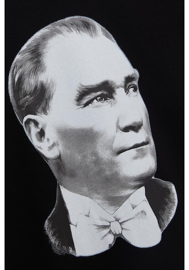 Breeze Erkek Çocuk Uzun Kollu Tişört Atatürk Baskılı 5-14 Yaş, Siyah Siyah